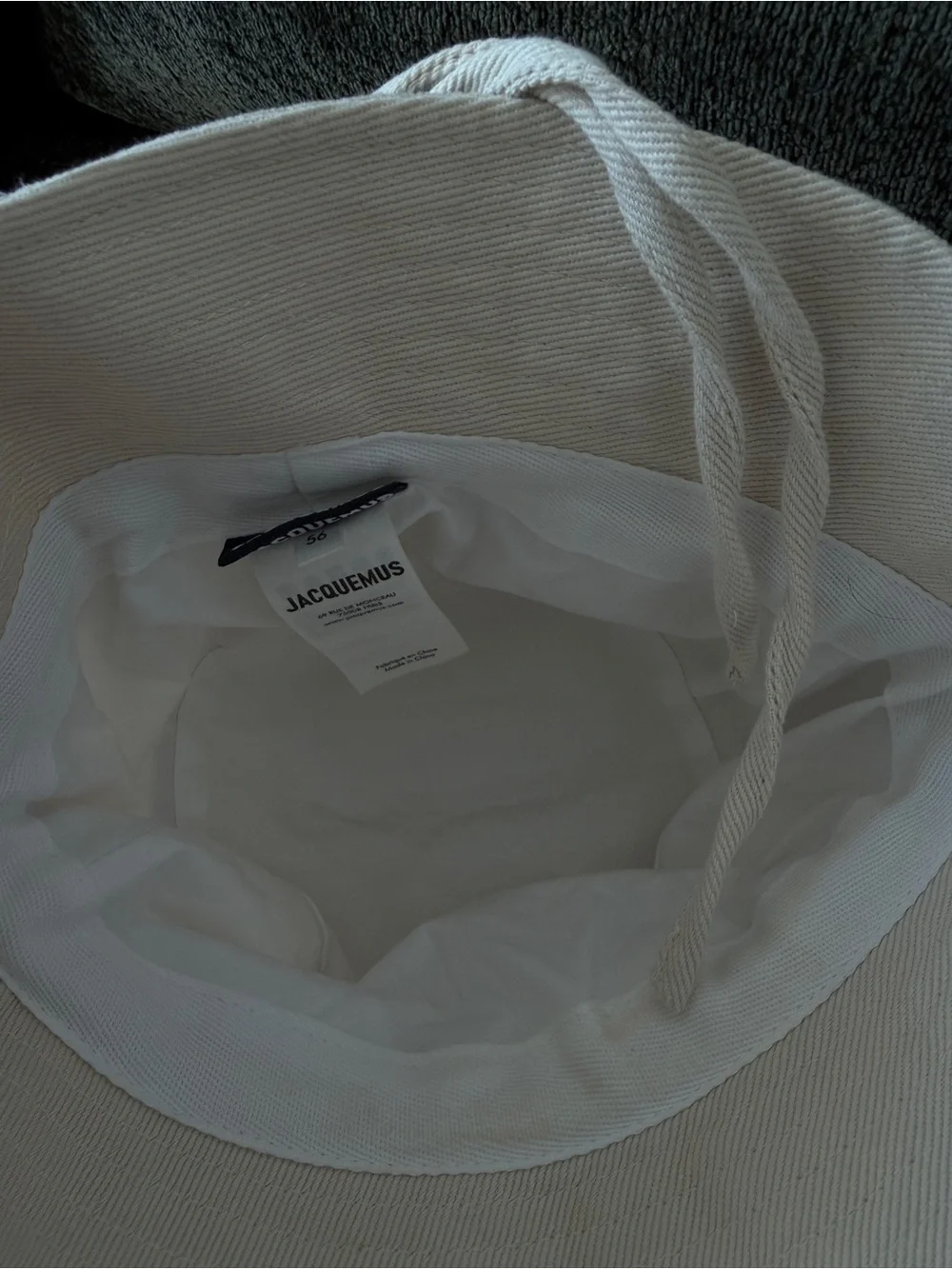Jacquemus Off White Le Bob Bucket Hat - Size 56